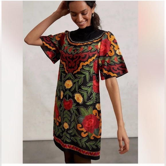 Farm Rio x Anthropologie Mock Neck Mini dress - Picture 2 of 5